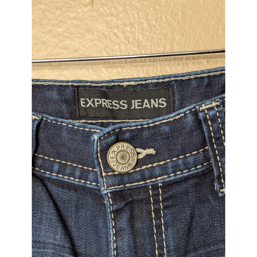 Express Stella Low Rise Legging Jeans Women 6R Blue Slim Thick Stitch Raw Hem - Picture 5 of 13